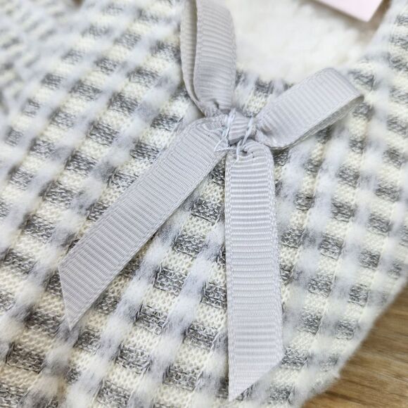 🔺️NWT Joyspun Gray & Cream Foam Cushion Slipper Socks Size 7-8 - Picture 3 of 9